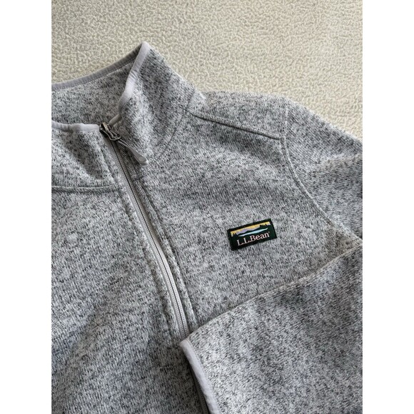 LL Bean Jacket Womens Large Petite Gray Fleece Zip Outdoors Windbreaker Hiking - Picture 10 of 10